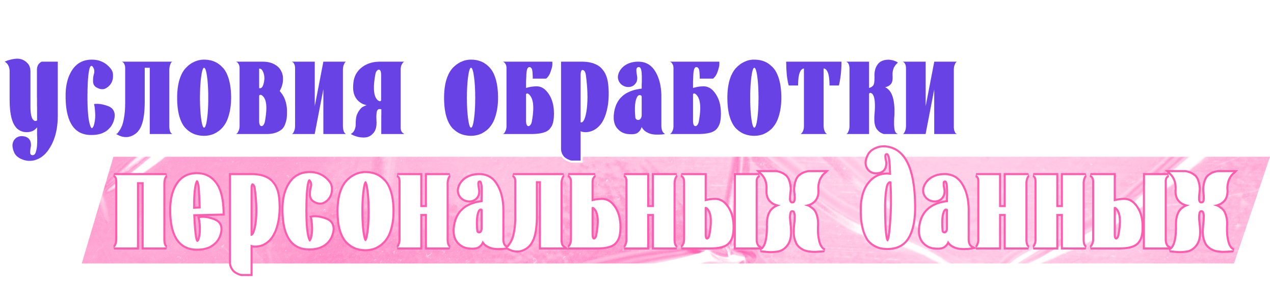 УСЛОВИЯ ОБРАБОТКИ ПЕРСОНАЛЬНЫХ ДАННЫХ